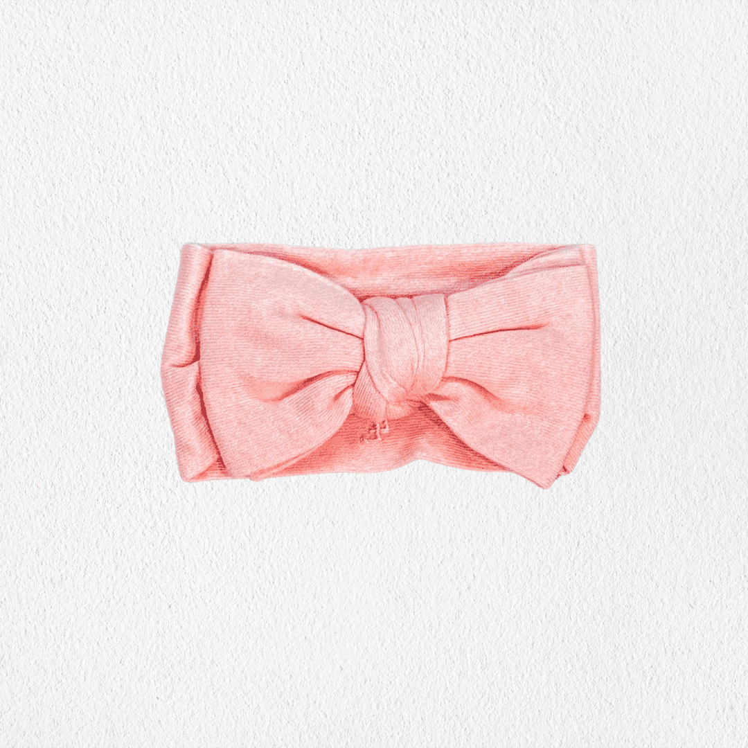 Knit Bow Headband - Peony