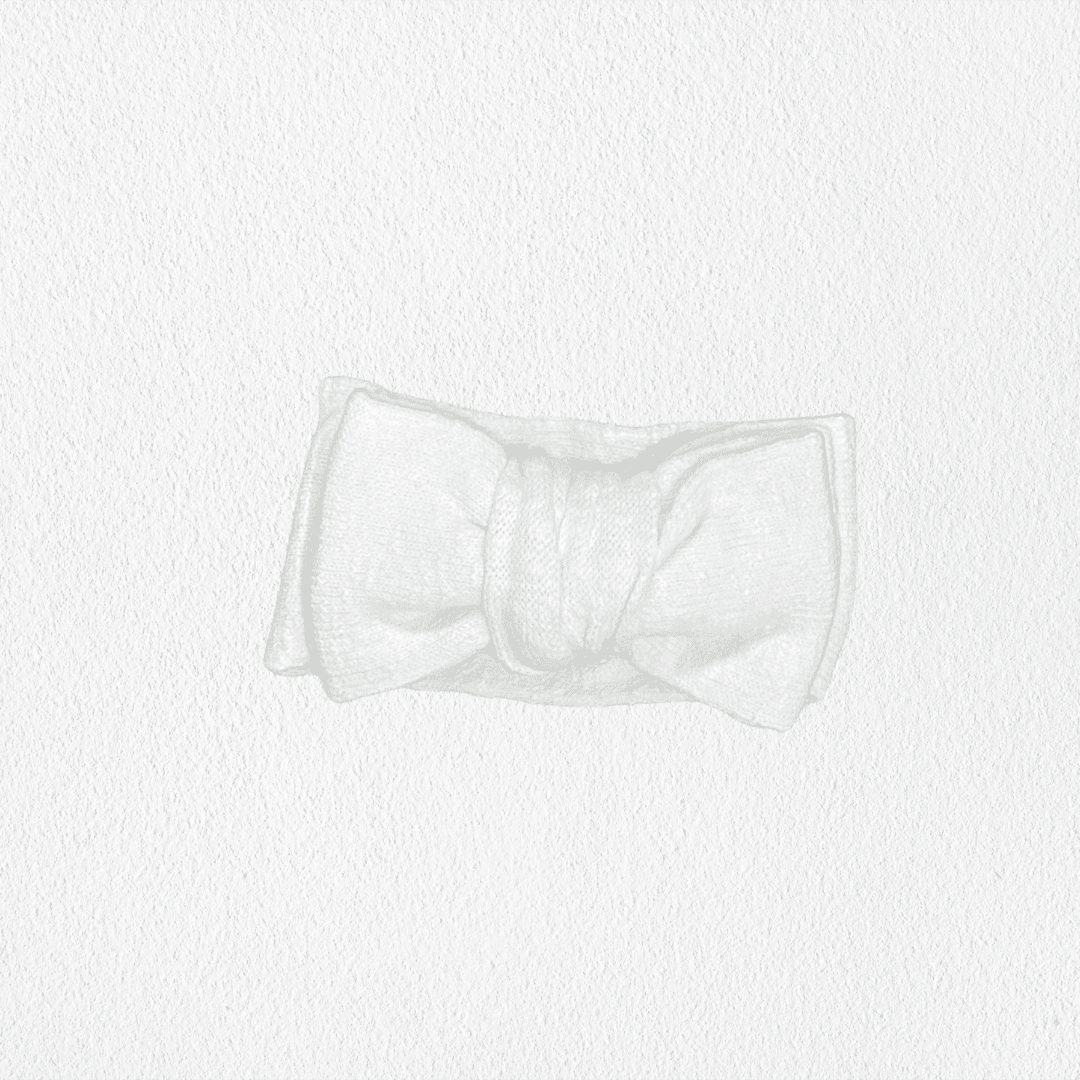 Knit Bow Headband - Textured Cloud