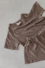 Linen Tee & Shorts Set-Mocha