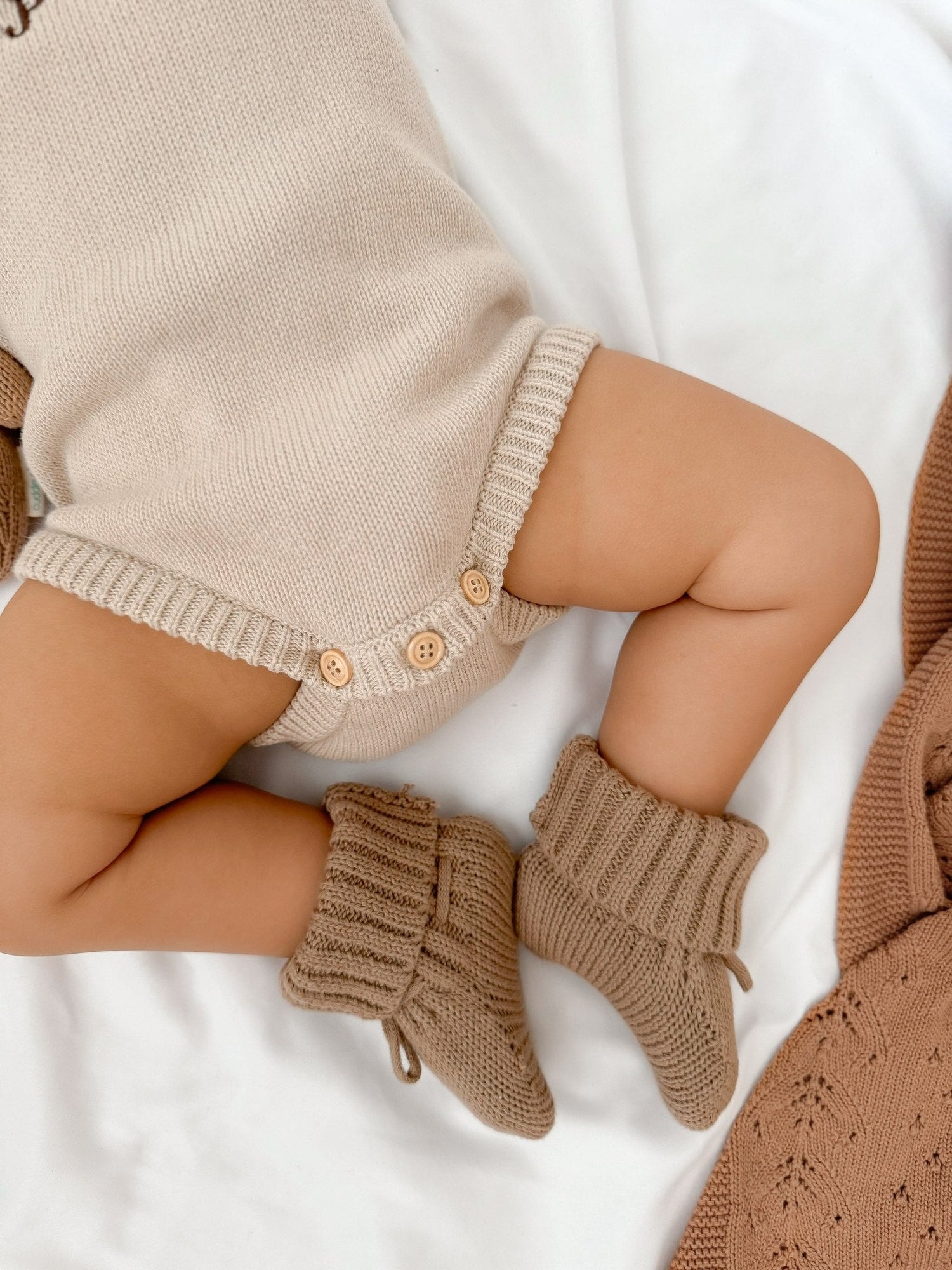 Luxe Knit Booties - Chestnut