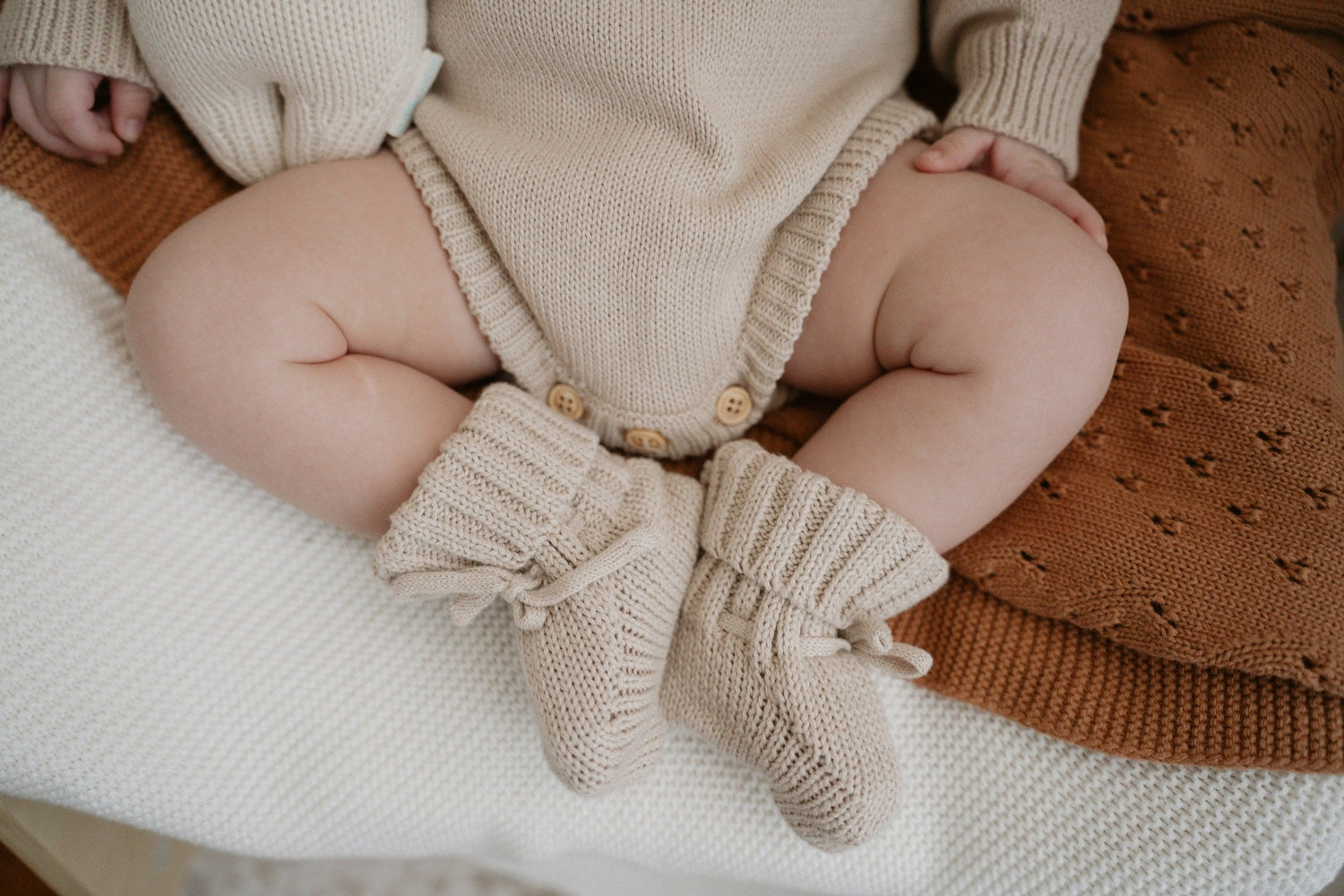 Luxe Knit Booties - Stone