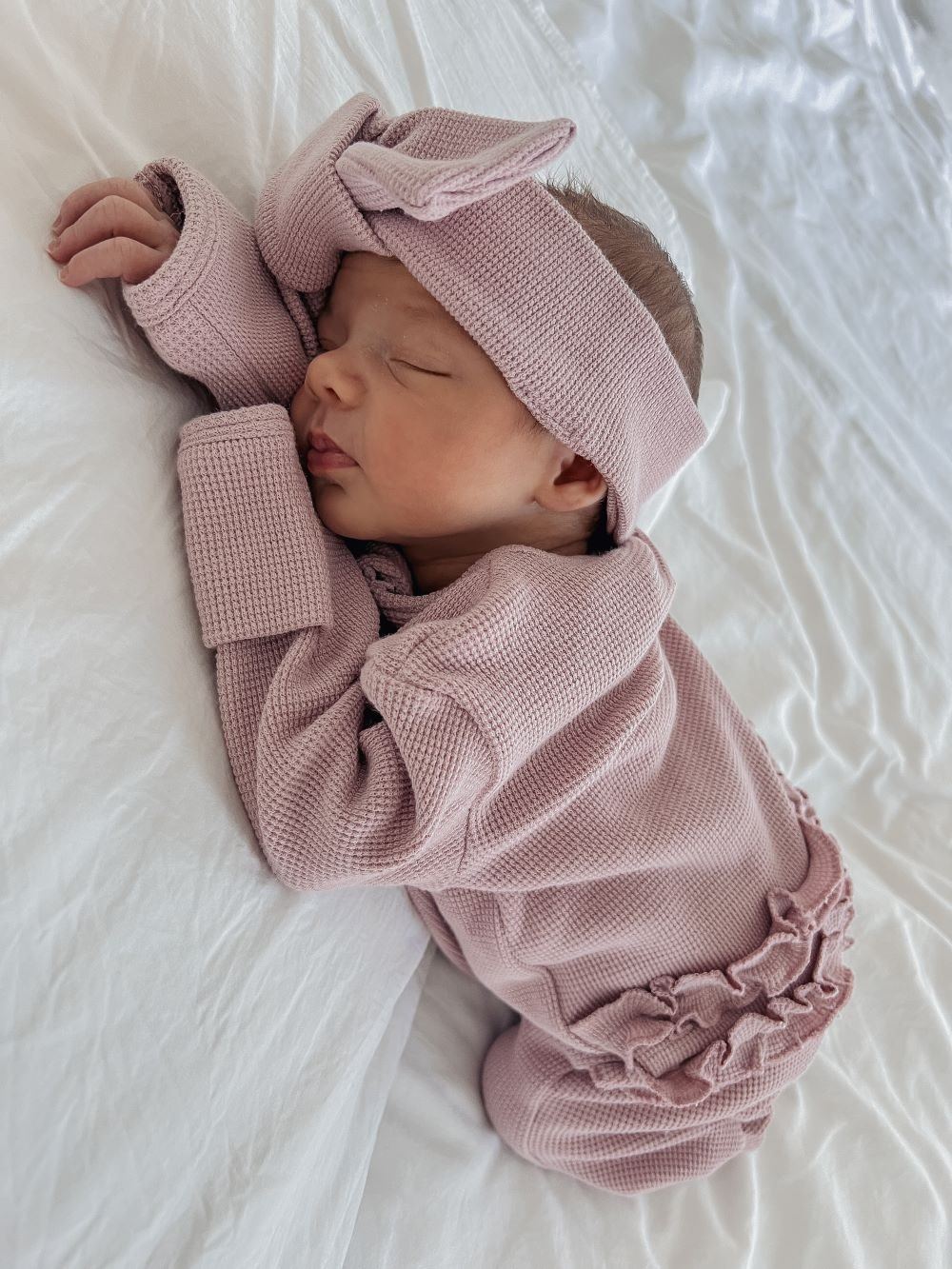 My First Outfit - Flutter Bum Onesie & Topknot Set | Soft Lavender