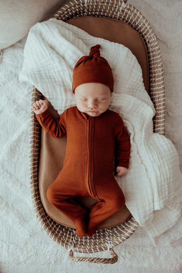 My First Outfit - Footed Overalls & Beanie Set | Bronze