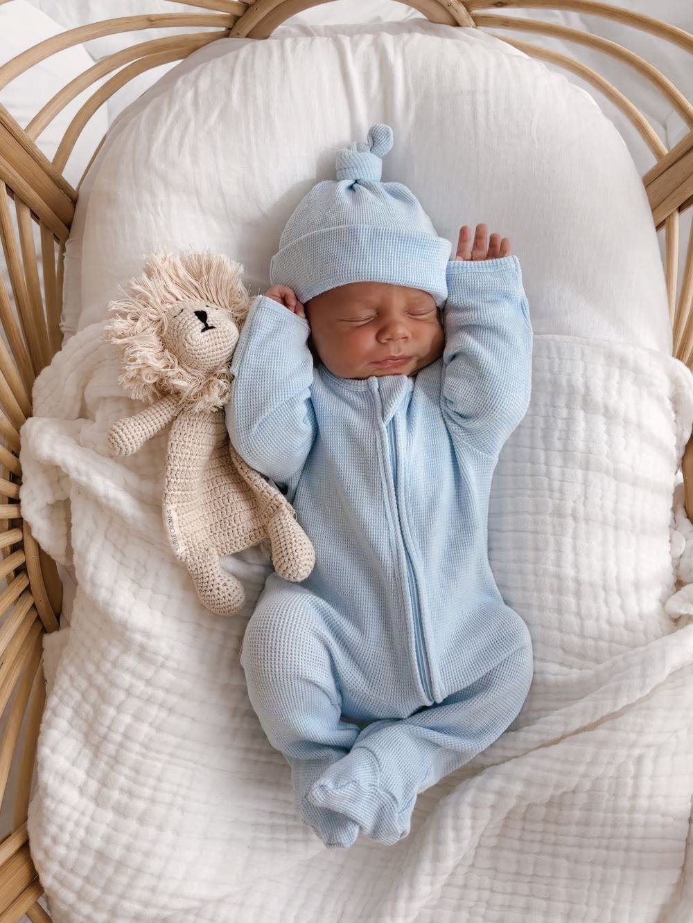 My First Outfit - Onesie & Beanie Set | Baby Blue