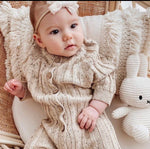 Organic Knitted Romper | Sand Speckled