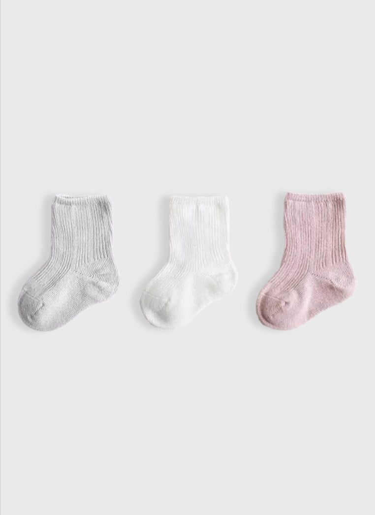 Ribbed Socks Set - Cloud Tones