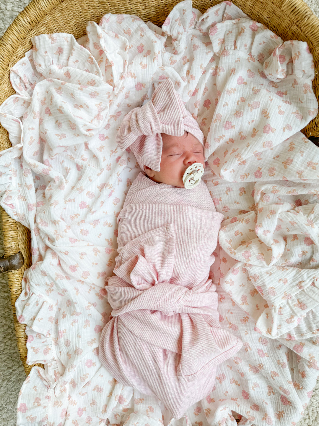 Swaddle Set | Waffle Baby Pink Marle