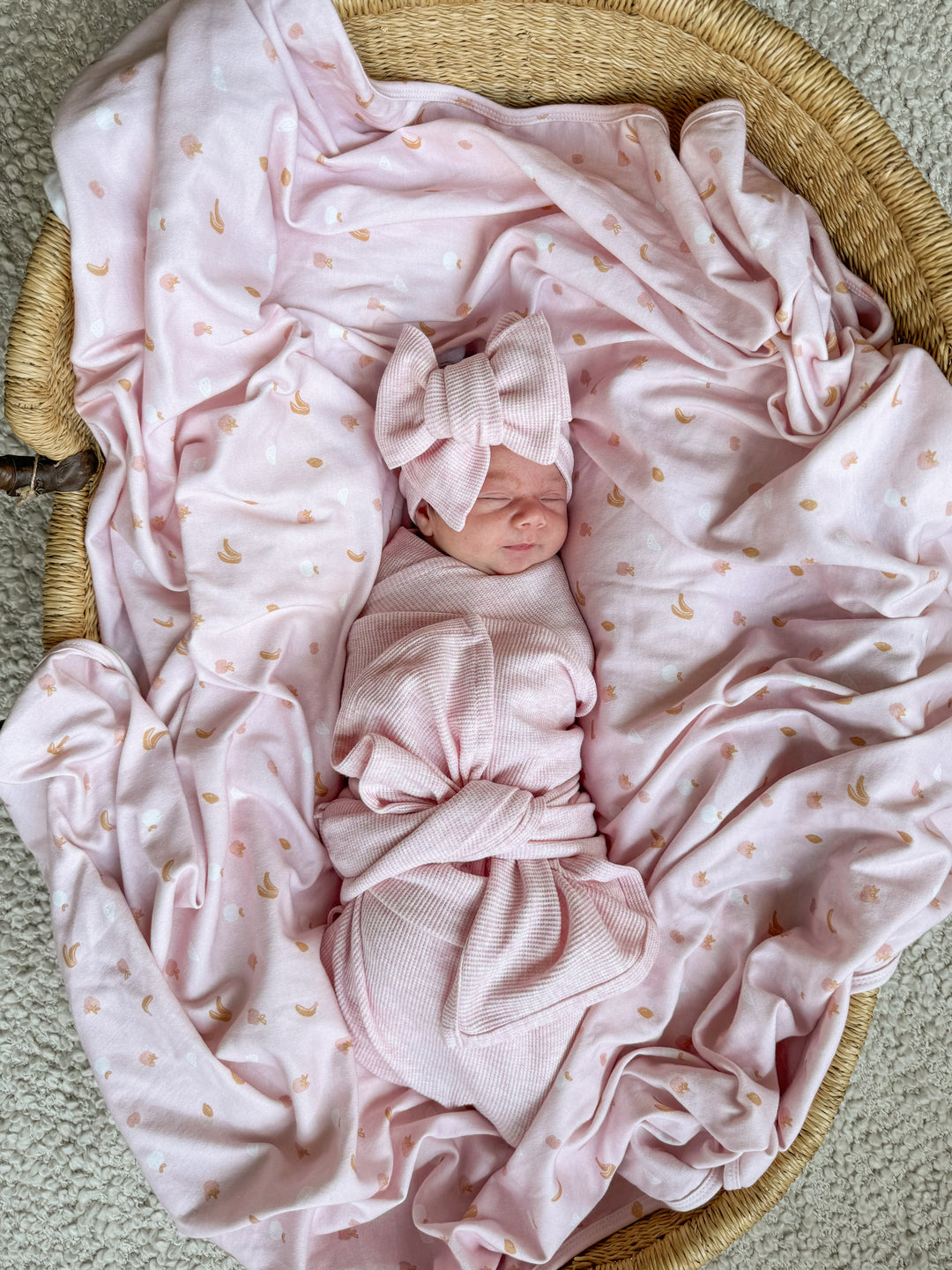 Swaddle Set | Waffle Baby Pink Marle