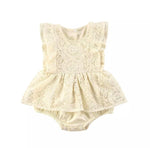 Talia Lace Romper | Antique Beige