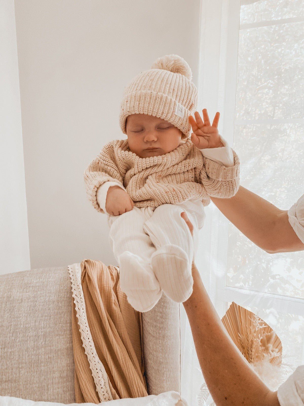 Textured Knit Sweater | Oatmeal Fleck