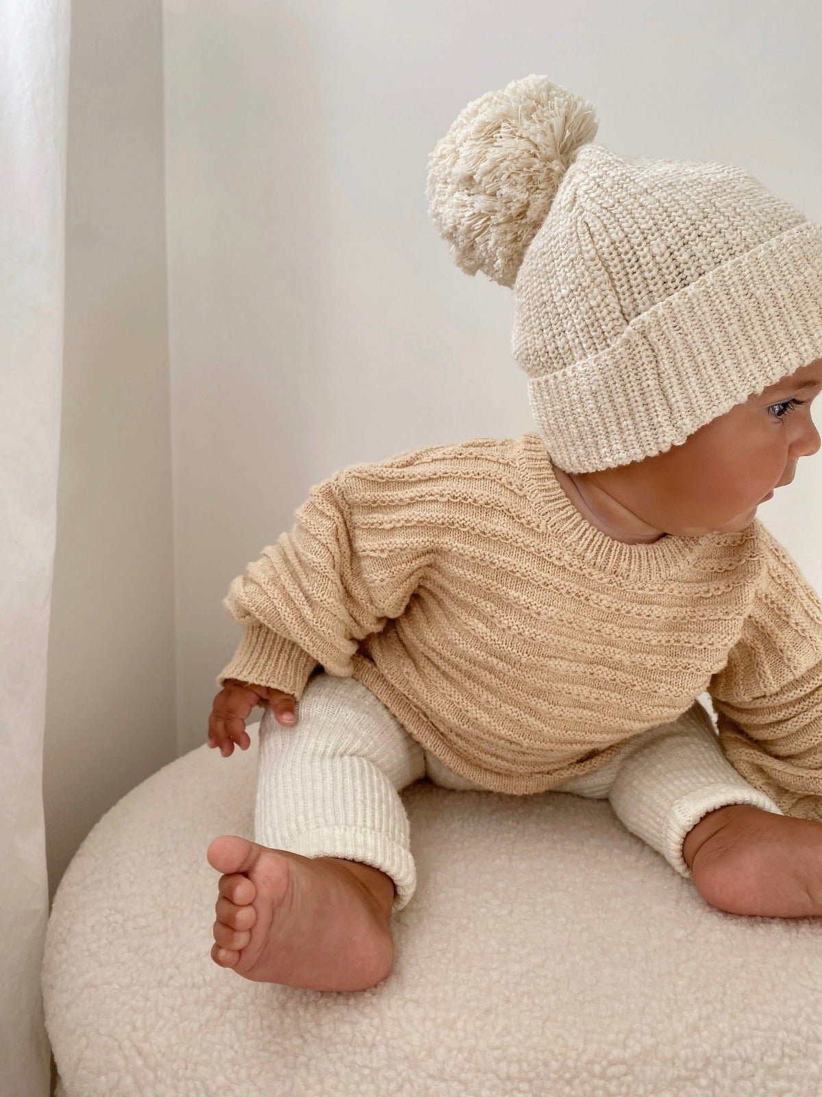 Textured Knit Sweater - Honey