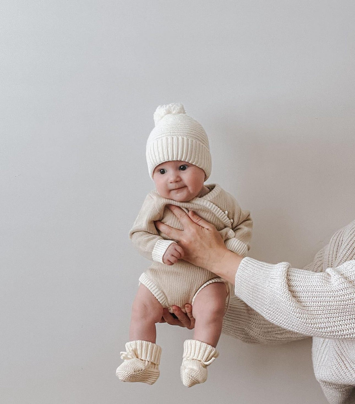 Tie Up Kimono Knit Romper | Oat-Natural