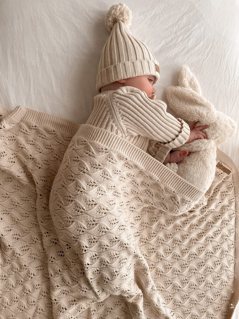 Woodlands Knit Blanket | Honey Milk