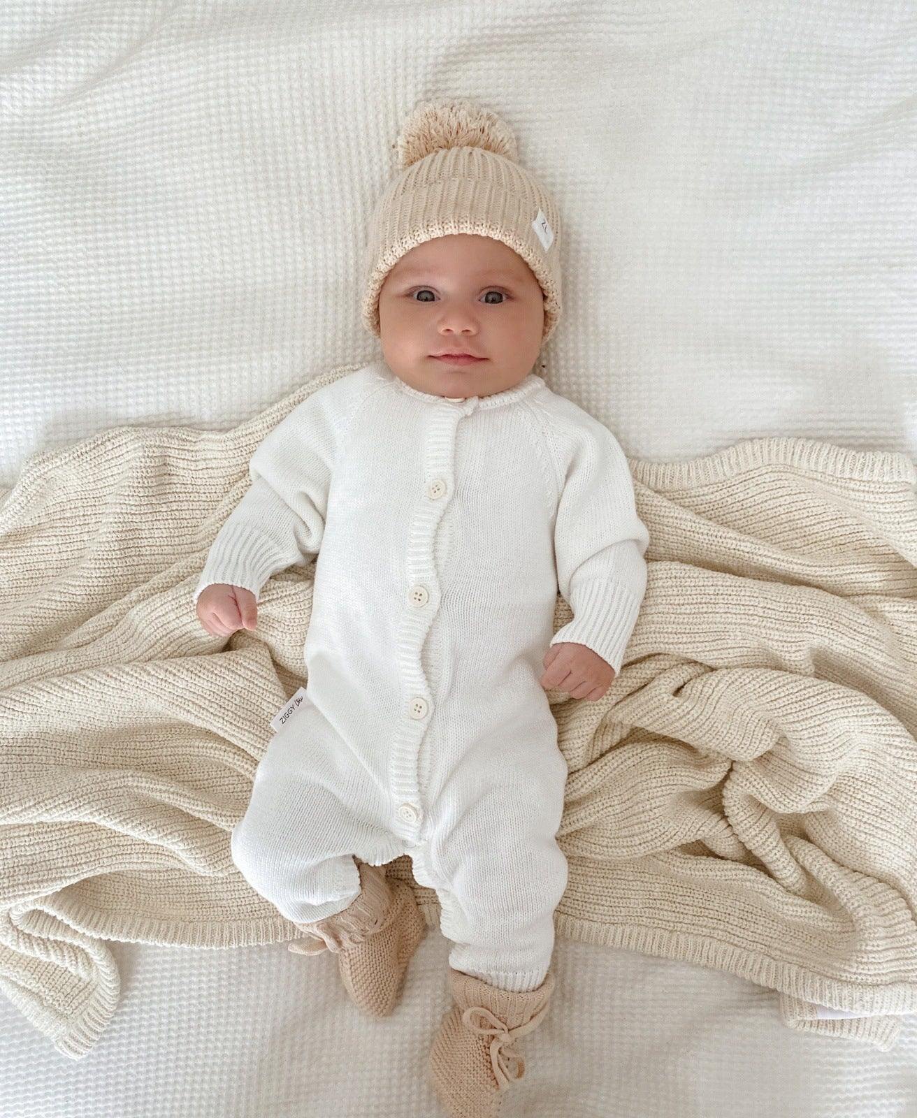 Classic Knit Romper - Biscotti Fleck