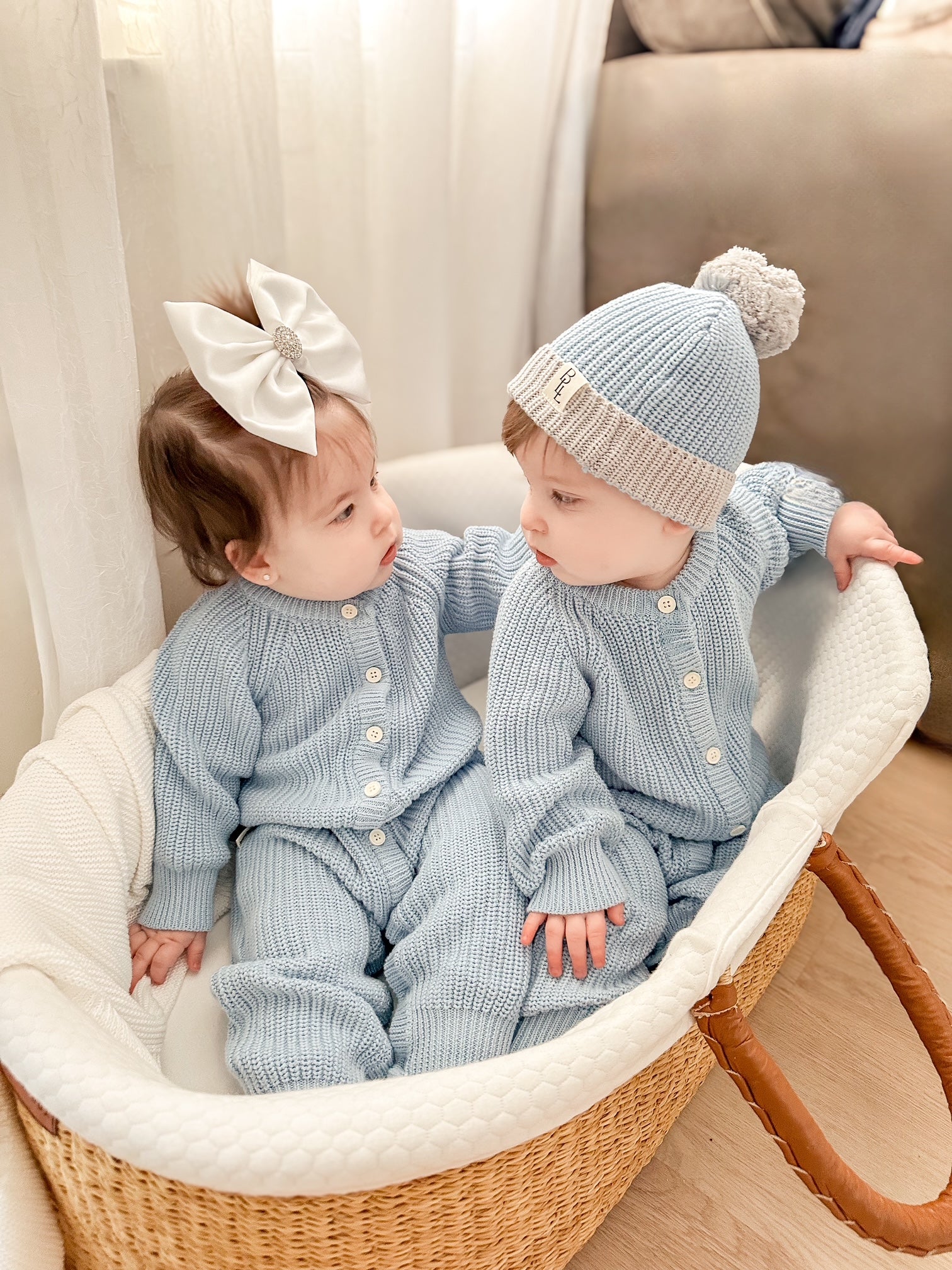 Keepsake Knit Romper | Coastal Blue – Brave Little Lamb