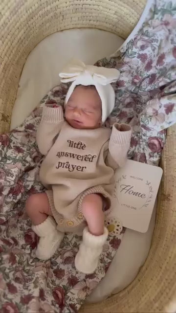 Little Answered Prayer Romper | Stone