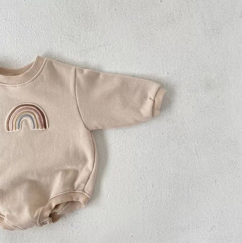 Asher Rainbow Romper-Apricot