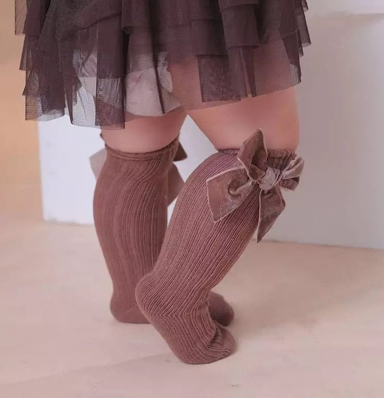 Blythe Velvet Bow Socks