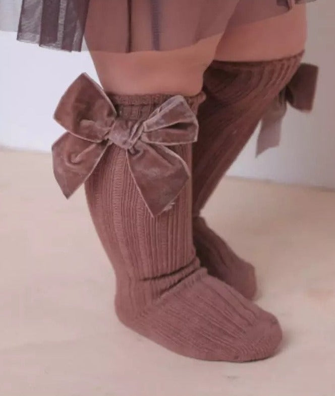 Blythe Velvet Bow Socks