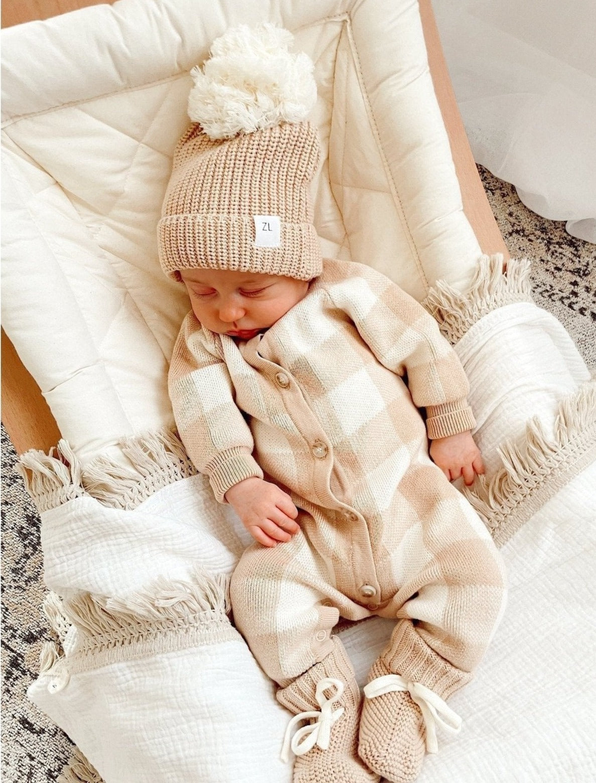 Knitted Beanie For Newborn | Chunky Knit Beanie | Brave Little Lamb