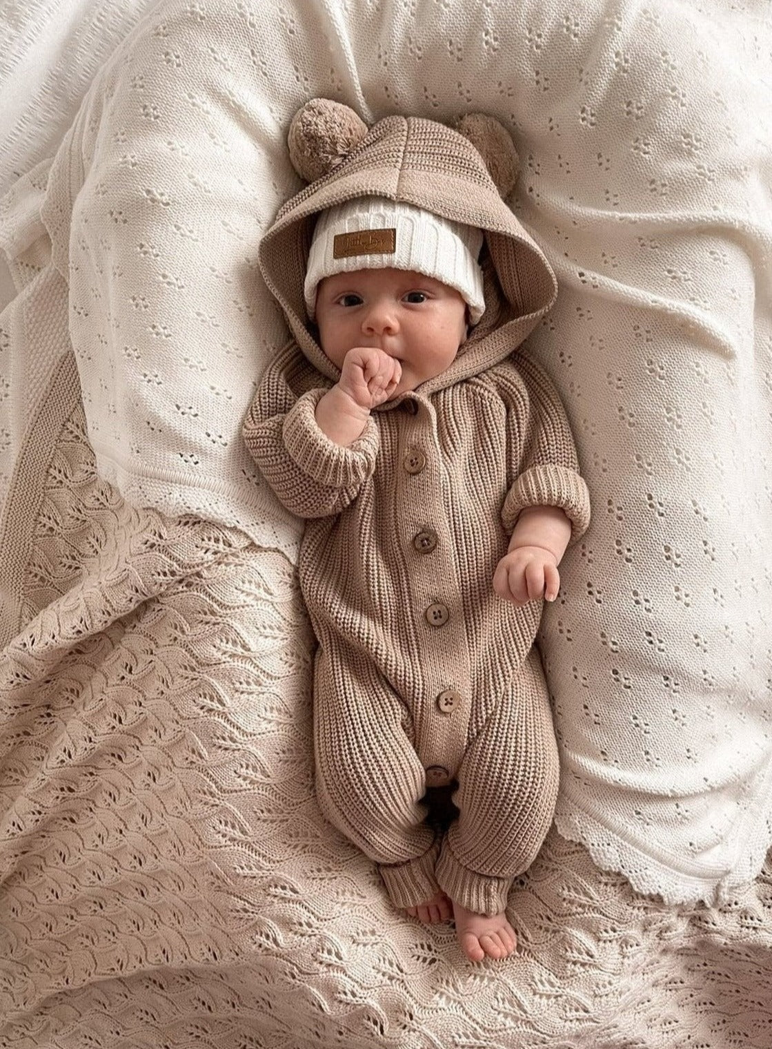 Infant Hooded Romper | Classic Hoodie Romper | Brave Little Lamb