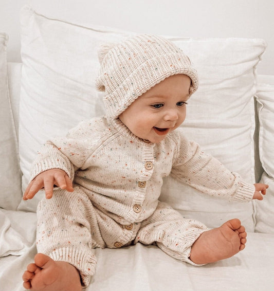 Newborn Knitted Outfit | Classic Knit Romper | Brave Little Lamb