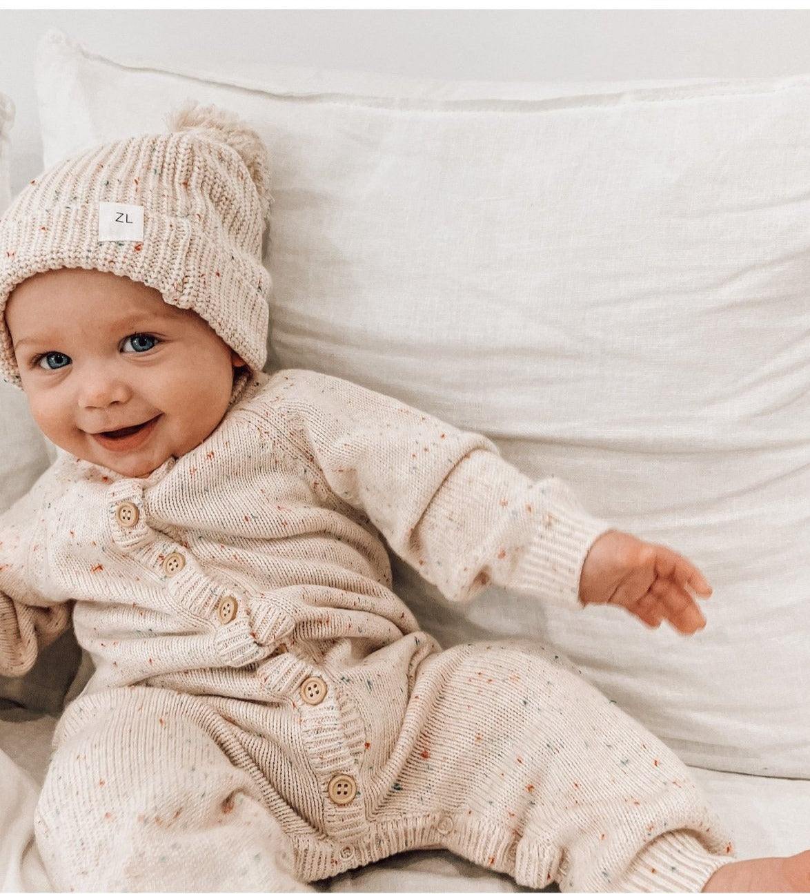 Newborn Knitted Outfit | Classic Knit Romper | Brave Little Lamb