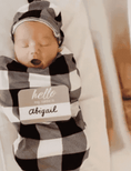 Load image into Gallery viewer, Cutie Cocoon™ Matching Cocoon & Hat Sets-Black + White Gingham
