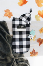 Cutie Cocoon™ Matching Cocoon & Hat Sets-Black + White Gingham