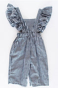 Load image into Gallery viewer, Delaney Ruffle Back Jumpsuit-Black + White Gingham
