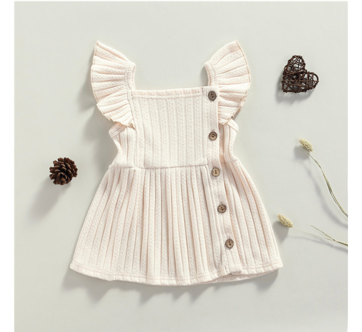 Dress For Baby Girl | Eve Knit Dress Beige | Brave Little Lamb