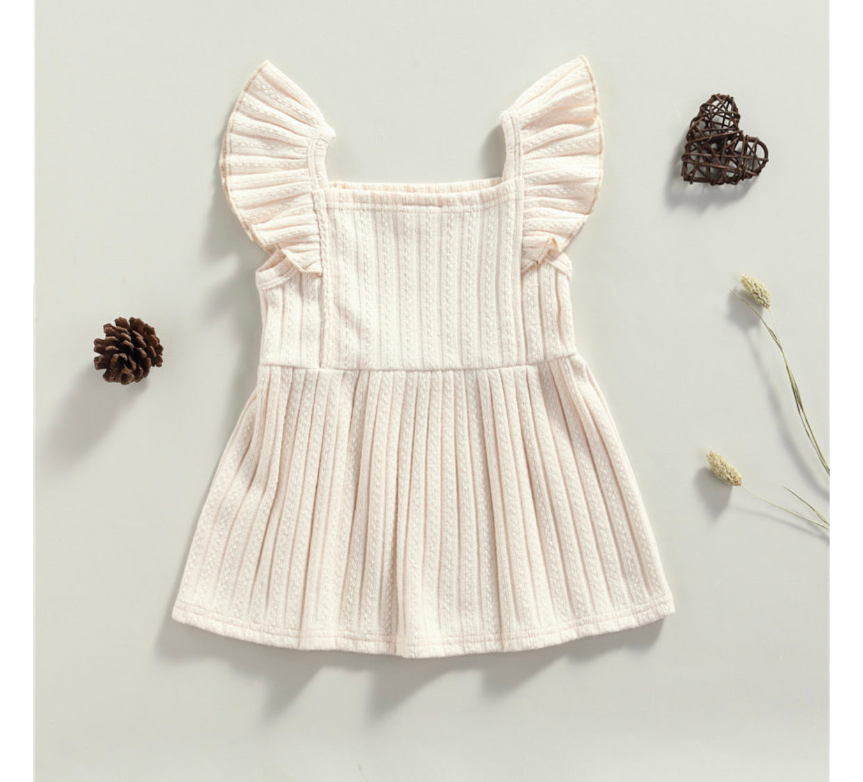 Dress For Baby Girl | Eve Knit Dress Beige | Brave Little Lamb