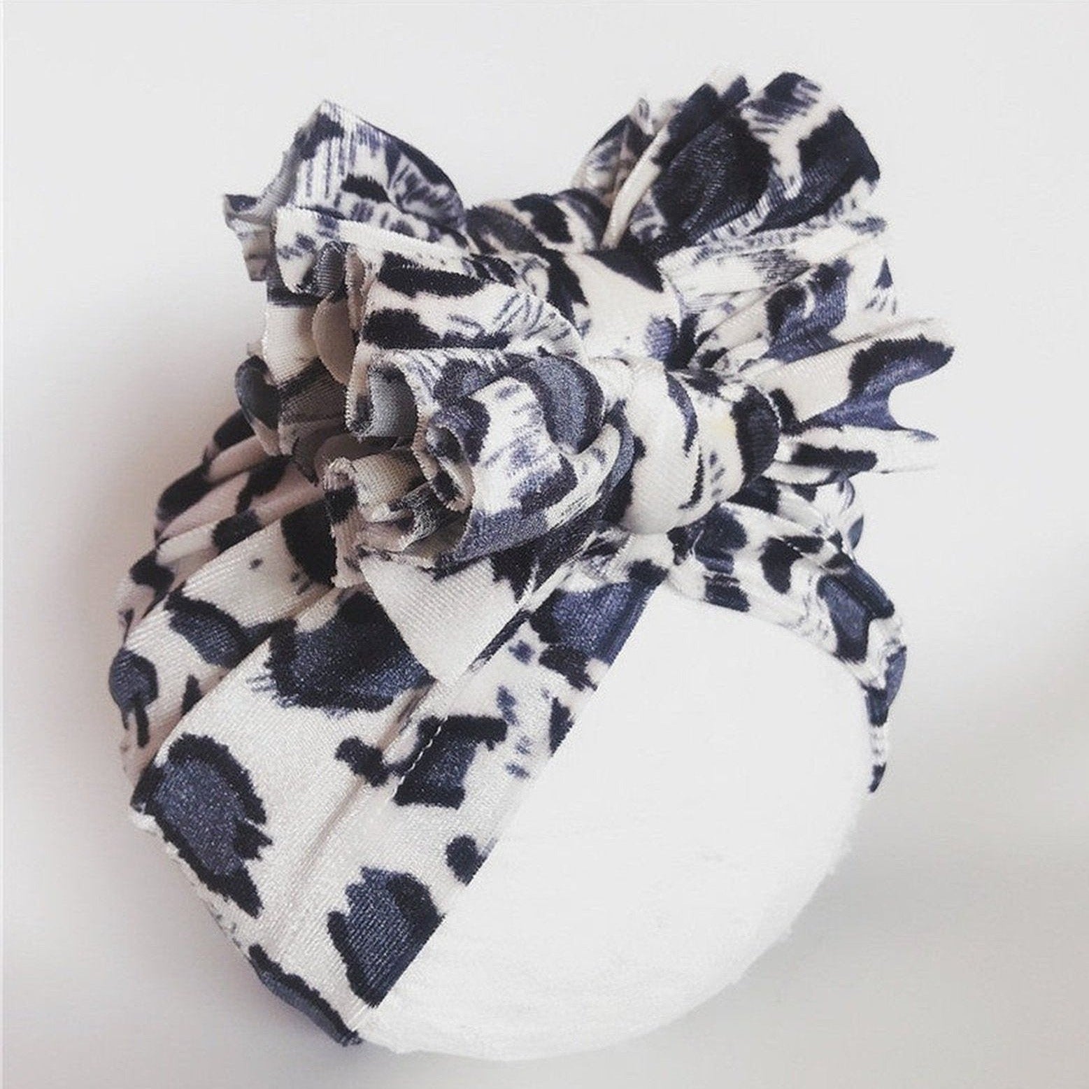 Faith Turban Bow Knot-Pearl Leopard