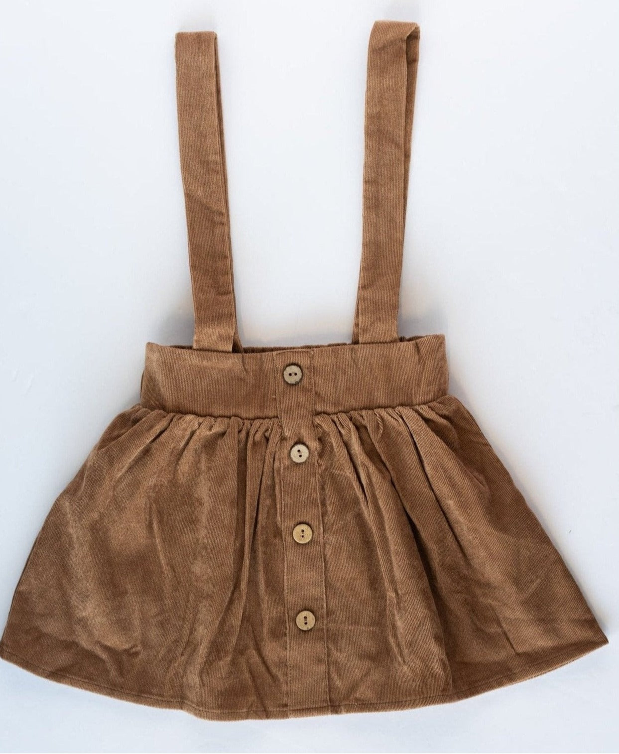 Fallon Corduroy Suspender Skirt-Praline