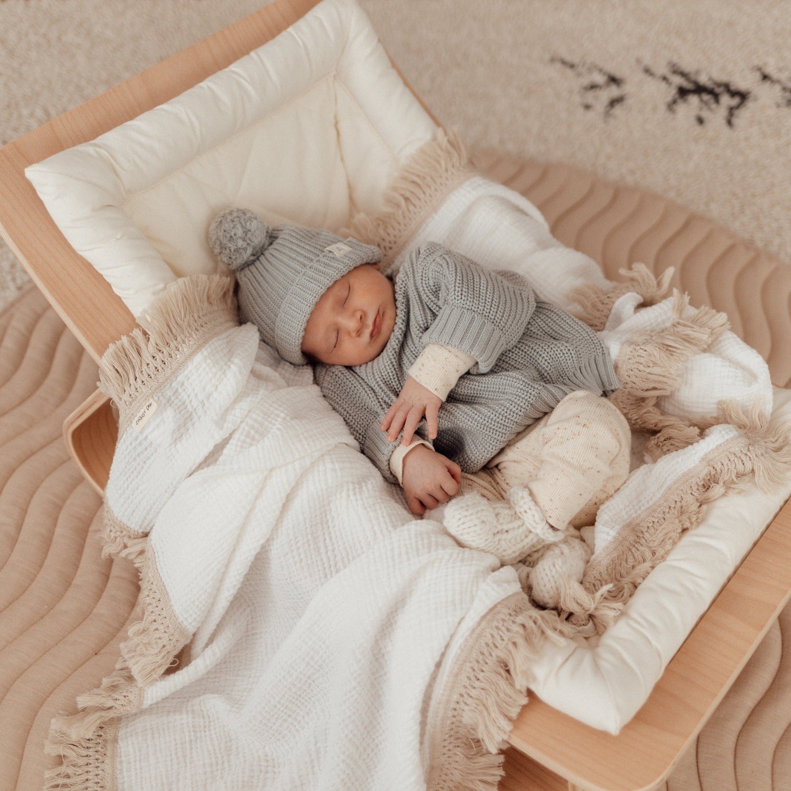 Swaddle For Newborn | Fringe Swaddle | Brave Little Lamb