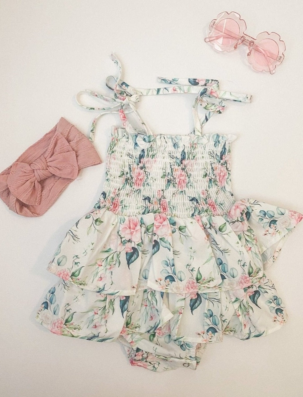 Gabriella Floral Romper-Sage