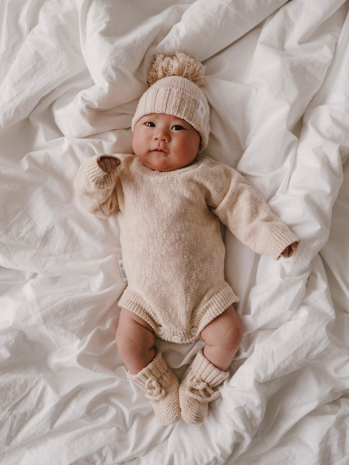 Winter Newborn Clothes | Heirloom Knit Romper | Brave Little Lamb