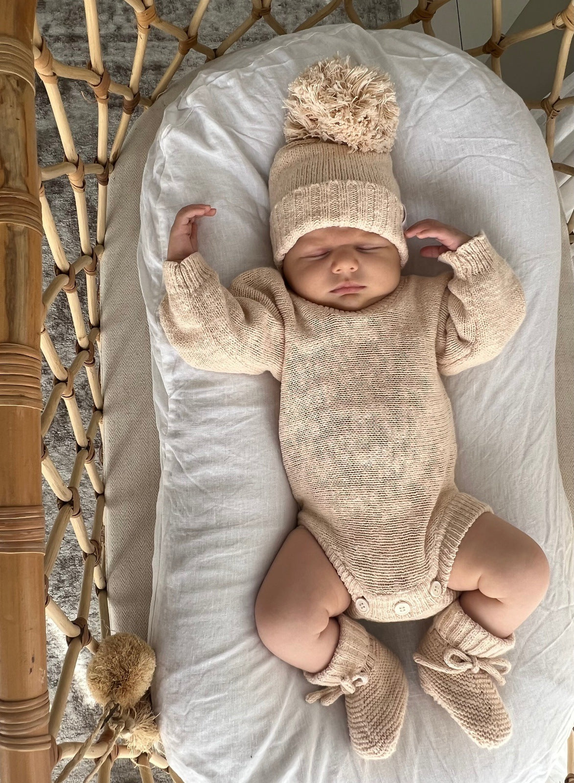 Winter Newborn Clothes | Heirloom Knit Romper | Brave Little Lamb