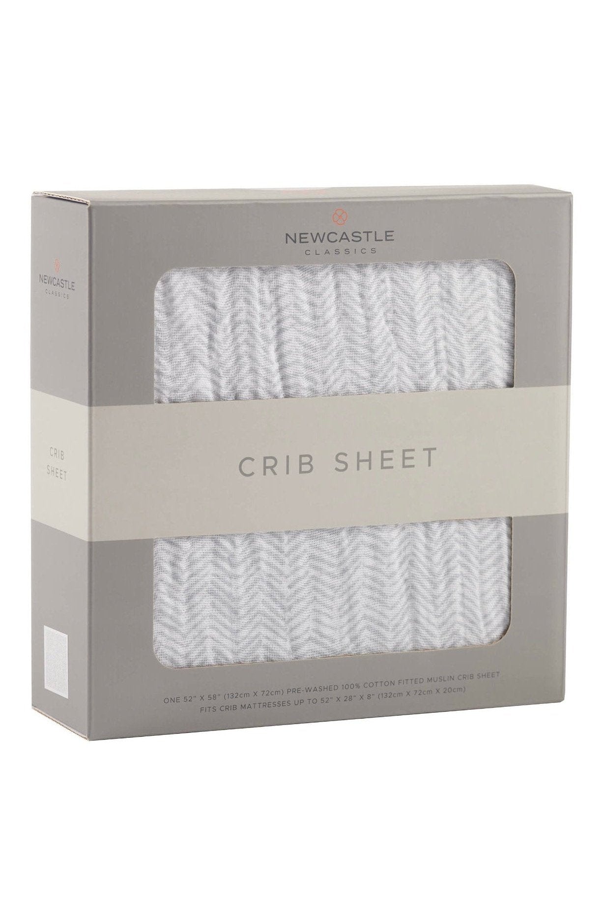 Herringbone Grey Crib Sheet