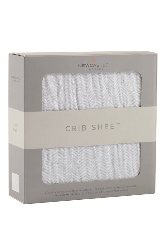 Nursery Bedding Sets | Herringbone Grey Crib Sheet | Brave Little Lamb