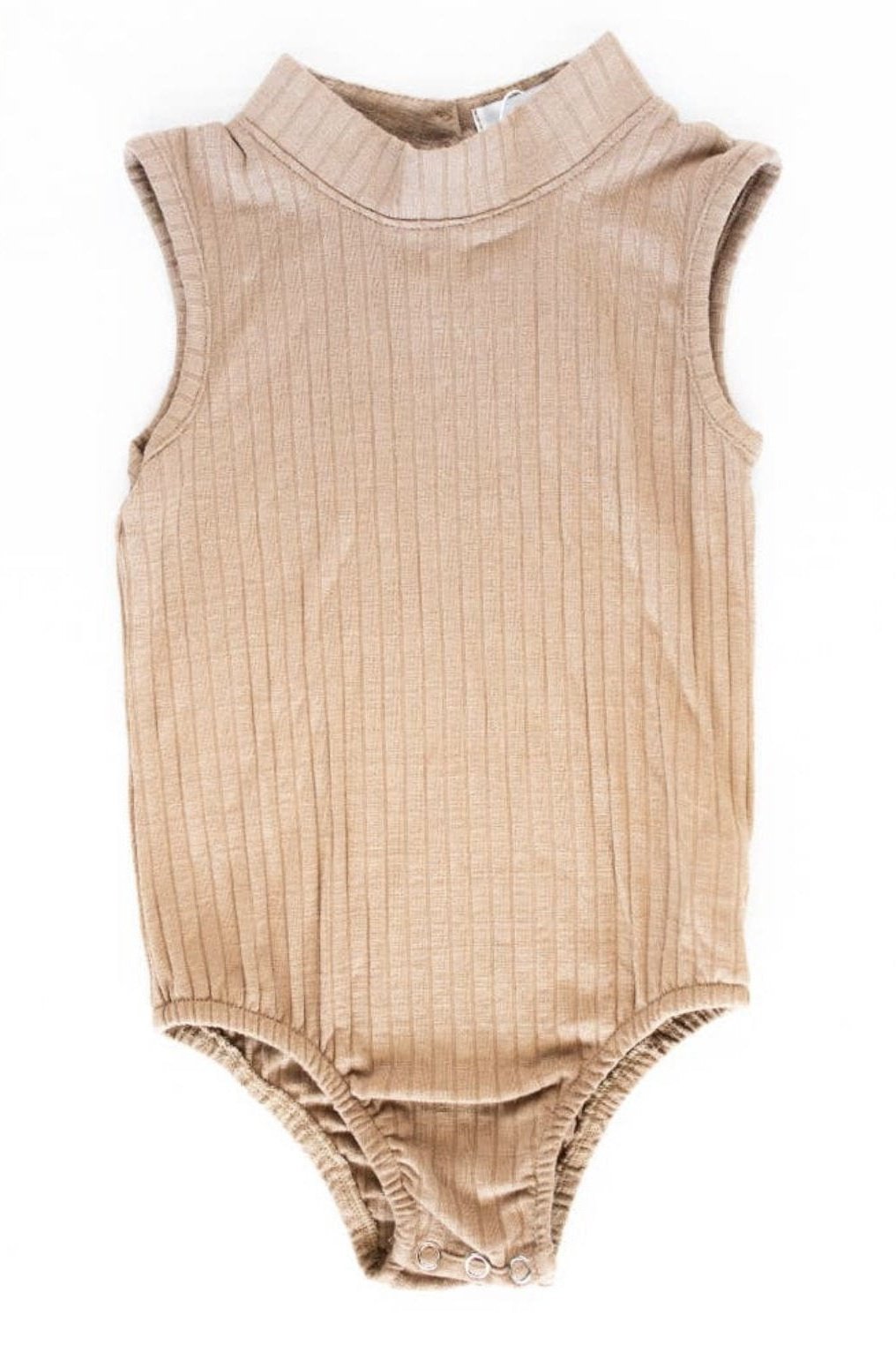 Kenli High Neck Ribbed Leotard - Maple Sugar