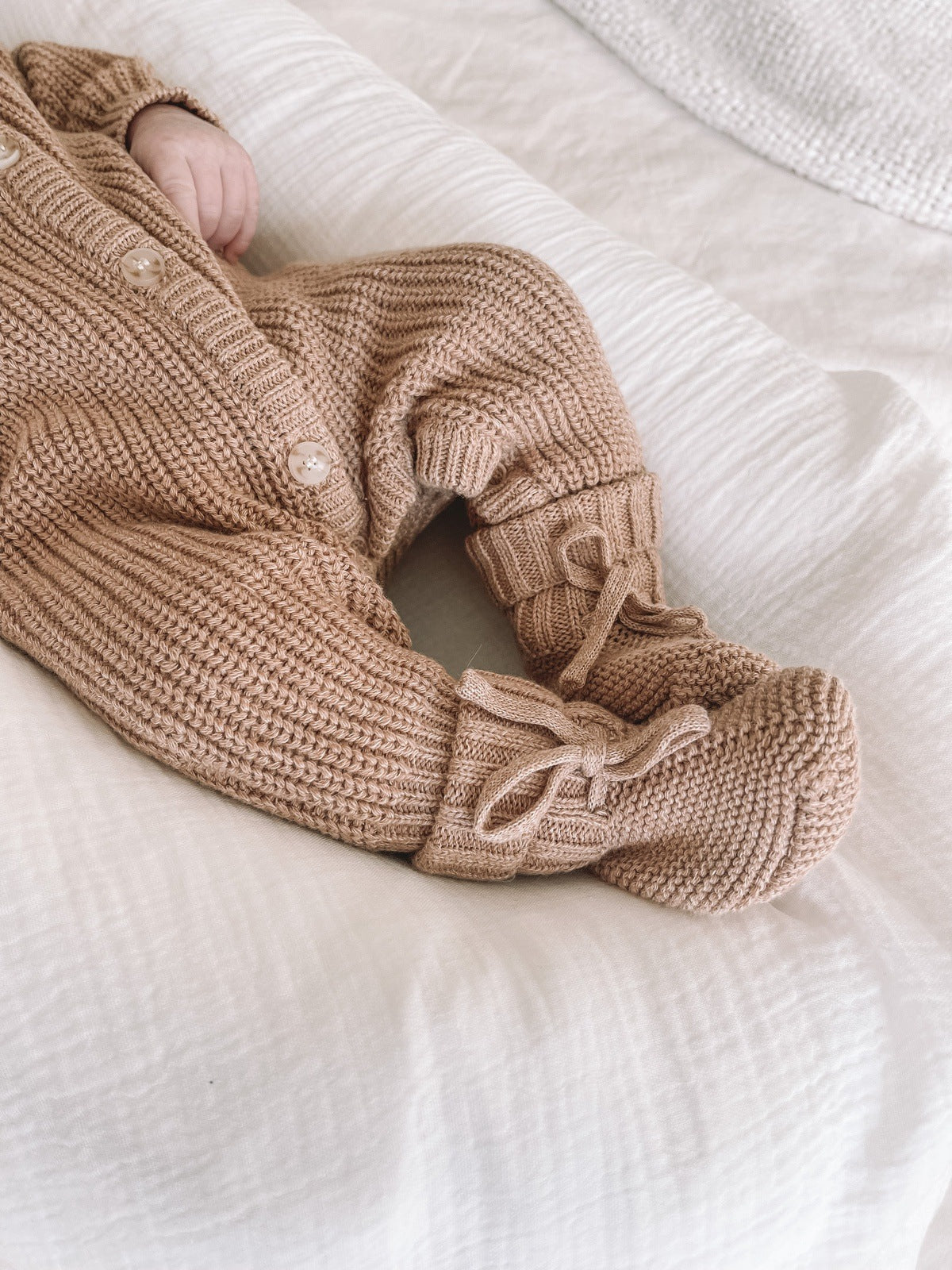 Knit Booties-Fawn