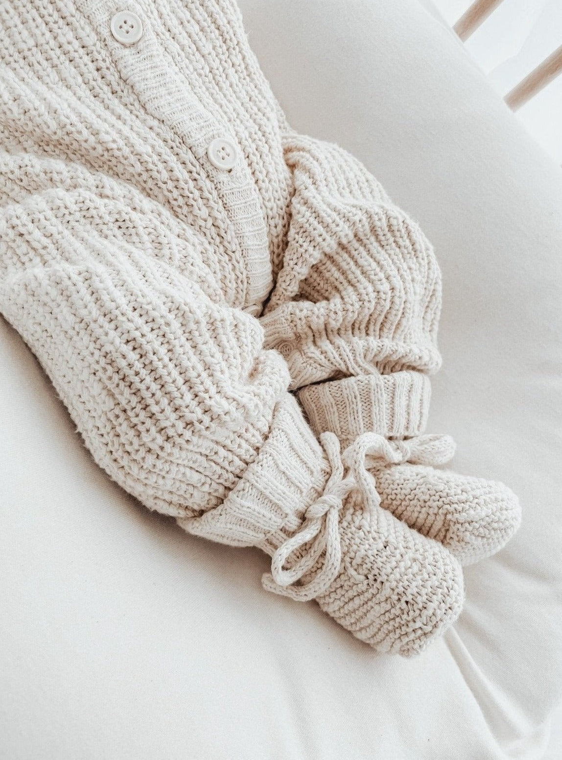 Knit Booties-Honey