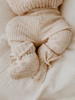 Knit Booties-Oatmeal Fleck