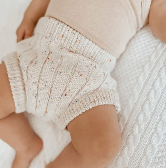 Knitted Bloomers-Beige Speckled