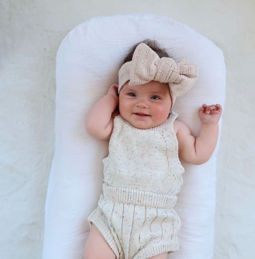 Knitted Top-Beige Speckled