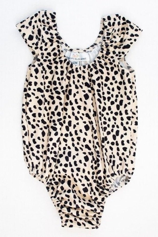 Maggie Cap Sleeve Leotard-Tan Leopard