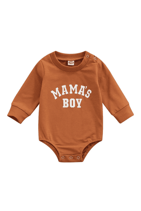 Mama's Boy Romper-Terracotta