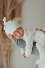 My First Outfit - Footie & Beanie Set | Powder White