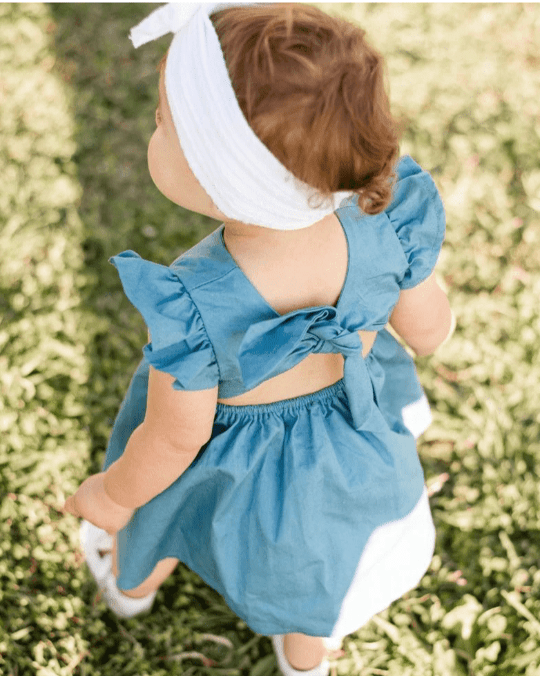 Tie-Back Keyhole Baby Dress | Rachel Keyhole Dress | Brave Little Lamb